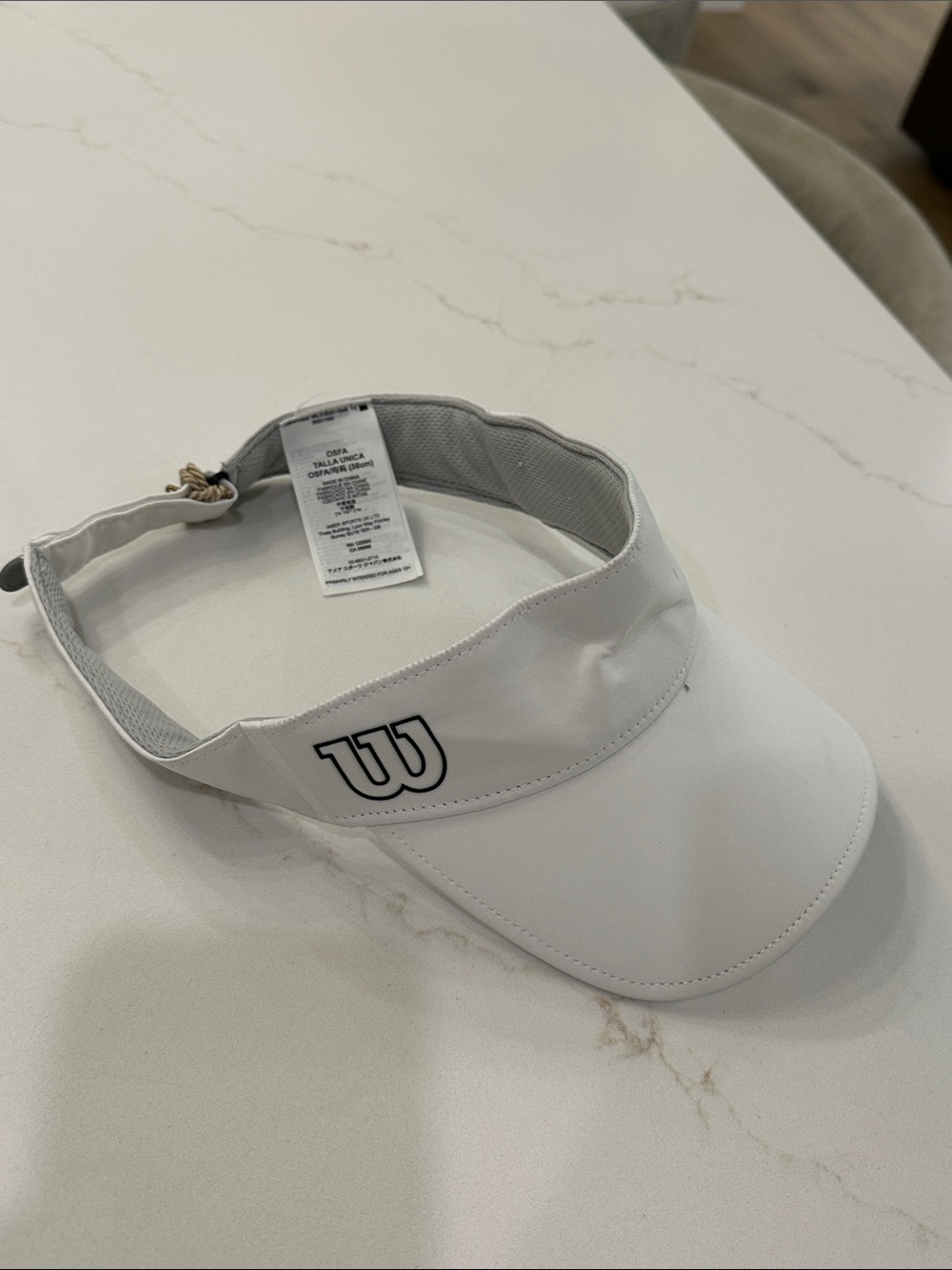 Wilson White Women's Tennis Visor with Black Logo